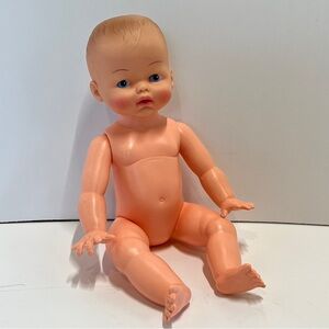 Vintage Reliable Canada Nude Plastic Baby Doll 50s 60s 70s Blue Eyes Toy Cute